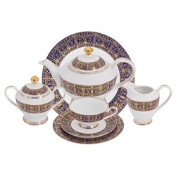 Сервиз чайный "Византия" 42 предмета на 12 персон (12 чашек 0,2л,12 блюдец,12 тарелок 19см, молочник