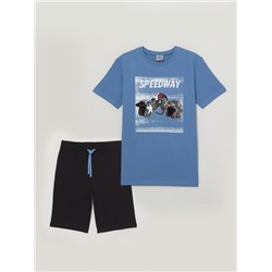FWXM 90010-43 Комплект мужской (футболка, шорты), голубой