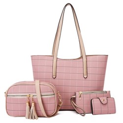 Набор сумок из 4 предметов, арт А88, цвет:розовый ОЦ