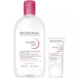 Биодерма Набор для ежедневного ухода за чувствительной кожей: крем, 40 мл + мицеллярная вода, 500 мл (Bioderma, Sensibio)