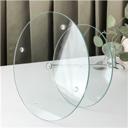 Фруктовница стеклянная 2-х ярусная круглая Доляна, d=25/20 см, прозрачный