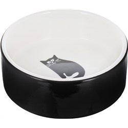 N1 Миска керамическая, рисунок толстый кот, 12,5*4,5см