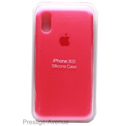 Силиконовый чехол для iPhone XS ярко-розовый
