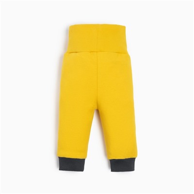 Костюм детский (свитшот, брюки) MINAKU, цвет графитовый/жёлтый, рост 62-68 см