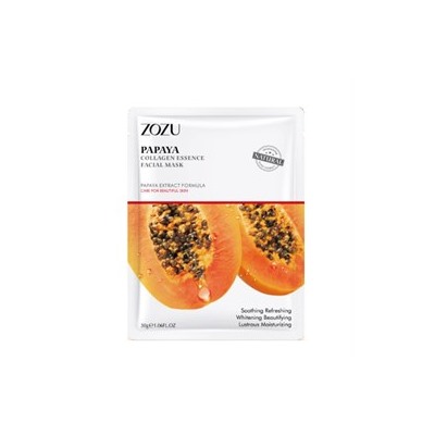 Тканевая маска для лица Zozu Papaya Collagen Essence Facial Mask 30g Коллаген и Папайя