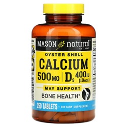 Mason Natural, Oyster Shell Calcium Plus D3`` 250 таблеток