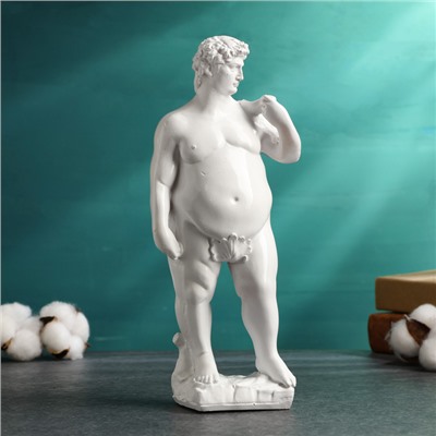 Интерьерная фигура "Толстый Давид" белый, 25х6х5см