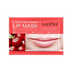 Гидрогелевые патчи для губ экстрактом вишни SADOER Cherry pink Tender Lip Mask, 8 гр