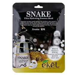 Антивозрастная тканевая маска со змеиным ядом Ekel Snake Ultra Hydrating Essence Mask, 25 мл