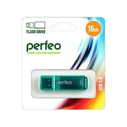 Флеш-диск Perfeo USB 16GB C13 Green PF-C13G016