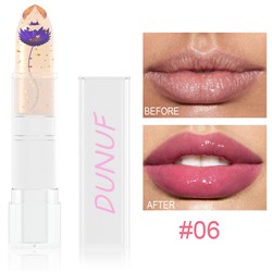 Желейная губная помада с сушеным цветком, меняющая цвет DUNUF color changing lipstick 06