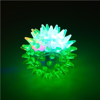 Мяч светящийся мини для кошек, TPR, 3,5 см, зелёный