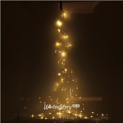 Гирлянда на елку 180-210 см Лучи Росы, 8 нитей, 160 теплых белых MINILED ламп, серебряная проволока, IP20 (Serpantin)