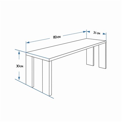 Лавочка низкая фигурная 80х31х30см "Добропаровъ"
