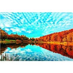 Фотобаннер, 250 × 200 см, с фотопечатью, люверсы шаг 1 м, «Осень на реке»