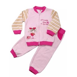 U1034/4 Комплект детский Бантики (куртка+брюки), розовый