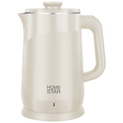 Чайник Homestar HS-1006 (1,8 л), бежевый, двойной корпус