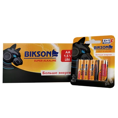 Батарейка BIKSON LR6-5BL, 1,5V, АА, 5шт, блистер арт. BN0535-LR6-5BL алкалиновая (цена за 1 шт.)