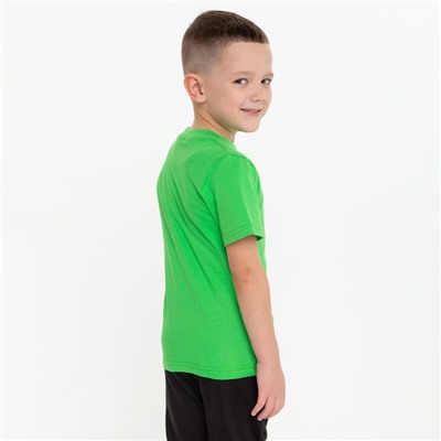 Футболка детская, цвет зелёный, рост 122 см