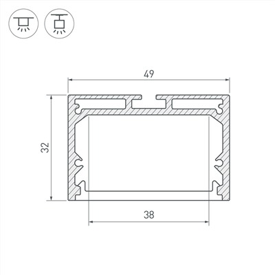 Профиль SL-LINE-4932-3000 BLACK (Arlight, Алюминий)