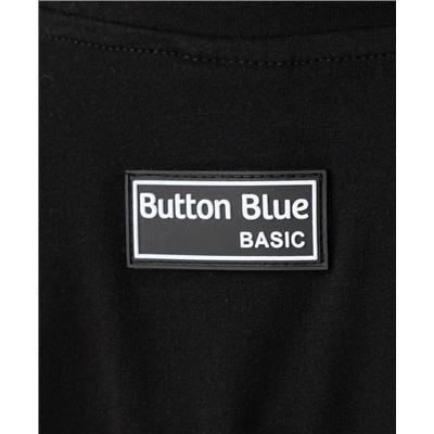 Скидка -50% Футболка с длинным рукавом и принтом черная Button Blue