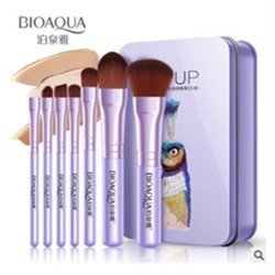 Набор кистей для макияжа 7 штук BIOAQUA (фиолетовый)