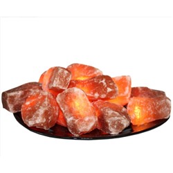 Солевая лампа Огненная чаша с 15 камнями на блюде SLL-12055-15