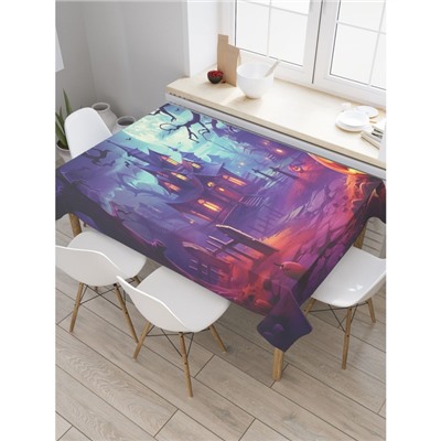 Прямоугольная тканевая скатерть на стол «Таинственная ночь», размер 120x145 см