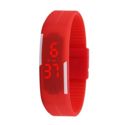 Часы наручные электронные "Скайер",  l-25 см, застежка, красные