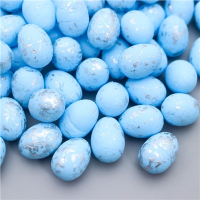 Декор пасхальный "Яйцо - серебристая крапинка" набор 100 шт голубой 1,5х1,8 см, 8х8х8 см