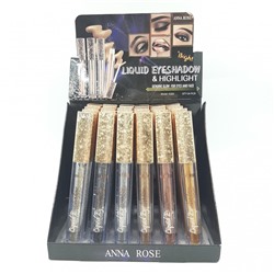 ANNA ROSE  Тени - жидкие для век Liquid Eyeshadow & Highlight + Хайлайтер  (3.3мл * 24)  (K-320)