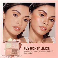 O.TWO.O Пудра-хайлайтер для макияжа, 4 цвета арт. SC045 Honey Money #02 7.5 g.