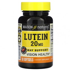 Mason Natural, Лютеин, 20 мг, 30 мягких таблеток