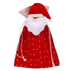 Мешок для подарков «Дед мороз», на завязках, со звёздами, 35×25 см