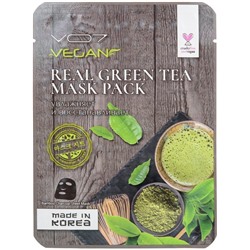 VO7 восстанавлив. маска д/лица "real vegan" с экстр.зеленого чая (упаковка с 3d эффектом)