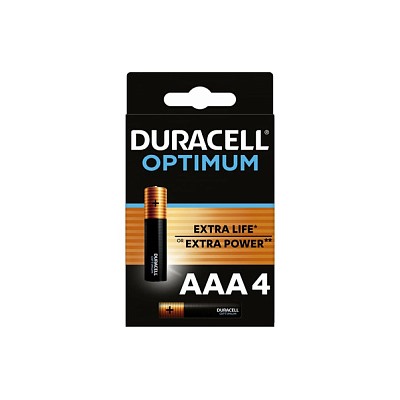 Батарейки Duracell 5014062 ААА алкалиновые 1,5v 4 шт. LR03-4BL Optimum (цена за 1 шт.)