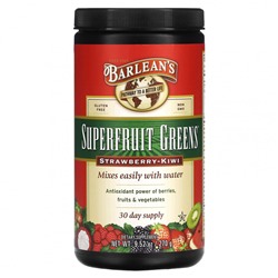 Barlean's, Superfruit Greens, клубника и киви, 270 г (9,52 унции)