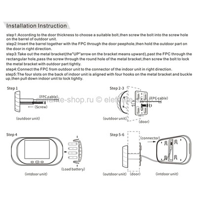 Видеоглазок Digital Door Veiwer MA-659 Gold (96)