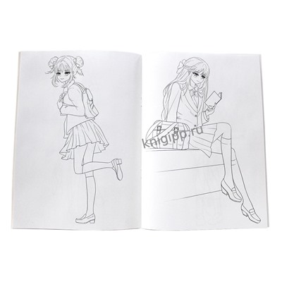 Раскраска Проф-Пресс "Fashion Аниме. School style" (34477-2) 16стр.