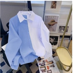 Рубашка женская, арт КЖ314, цвет: синий и белый