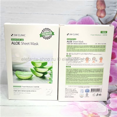 Тканевая маска для лица 3W Clinic Essential Up Aloe Sheet Mask (78)