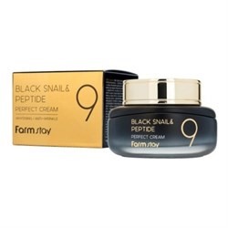 Крем для лица с черной улиткой и пептидами FarmStay  Black snail peptide 9 perfect cream, 55мл