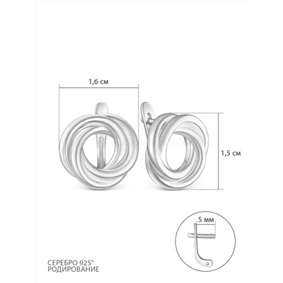 Серьги из серебра родированные 925 пробы С50147р