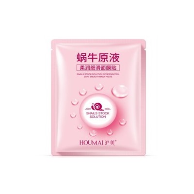 Тканевая маска для лица Houmai Snail Stock Solution Soft Smooth Mask Paste муцин улитки и цветки роз