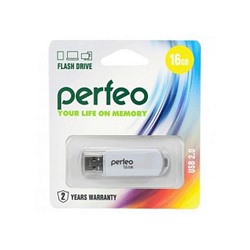 Флеш-диск Perfeo USB 16GB C03 White PF-C03W016
