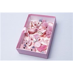 Подарочный набор резинок и заколок, 18шт розовый пыльный