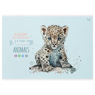 Альбом для рисования BG А4  8л. на скрепке "Animals" (АР4ск8_10918) обложка картон