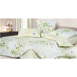 Цветочный Ноктюрн постельное бельё из сатина Harmonica Ecotex семейное