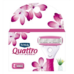 Кассеты для бритвы SCHICK QUATTRO Women/ Women Sensitive (4шт)