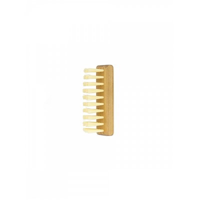 Щётка деревянная для маникюра Lei 594000 маленькая (3 ряда) прямоугольная, искусственная щетина